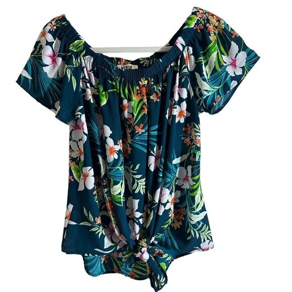 Verse - Arina Off the Shoulder Blouse - Tropical/Floral Print - Medium - Picture 3 of 9